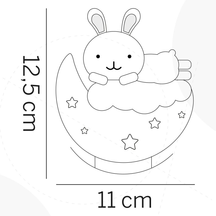 ONLI - LED Punjivo dečije noćno svetlo NUVOLINA LED/2,5W/5V 300 mAh zec/ružičasta