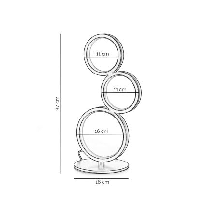 ONLI - LED stona lampa RINGS LED/17W/230V 4000K 37 cm crna