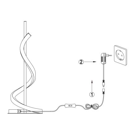 ONLI - LED stona lampa TWIST LED/12W/230V 4000K 40 cm crna
