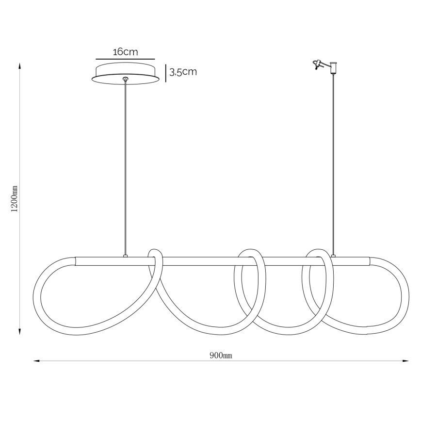 ONLI - LED viseći luster na sajli AMANDA LED/40W/230V 4500K matni hrom