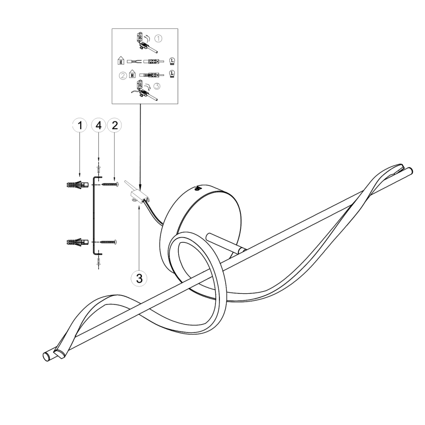ONLI - LED zidno svetlo TWIST LED/25W/230V 4000K crno