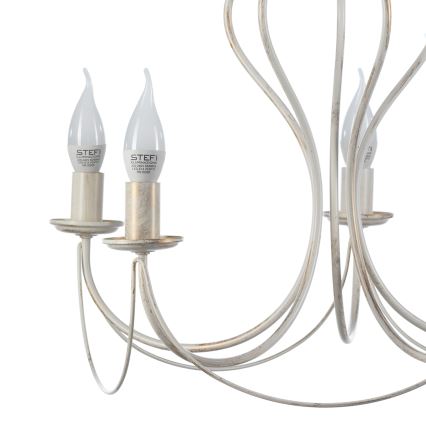 ONLI - Luster na lancu CANDELA 5xE14/6W/230V bela