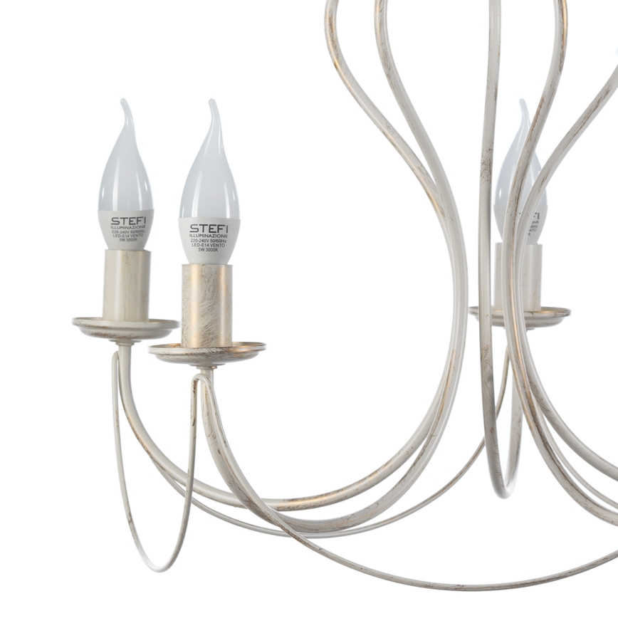 ONLI - Luster na lancu CANDELA 5xE14/6W/230V bela