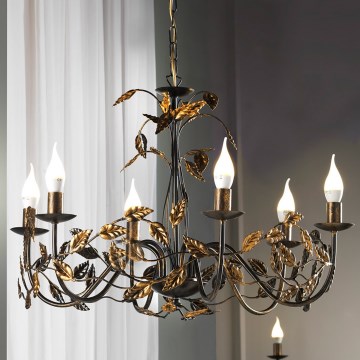 ONLI - Luster na lancu COLLANA 6xE14/6W/230V bronzan/zlatan