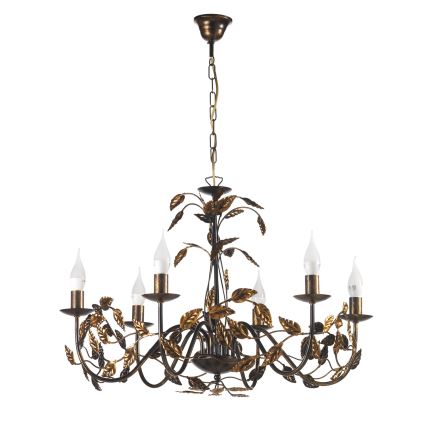 ONLI - Luster na lancu COLLANA 6xE14/6W/230V bronzan/zlatan