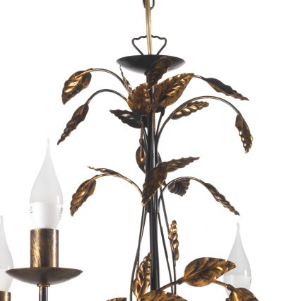 ONLI - Luster na lancu COLLANA 6xE14/6W/230V bronzan/zlatan