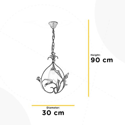 ONLI - Luster na lancu LUCREZIA 1xE14/6W/230V bronzan