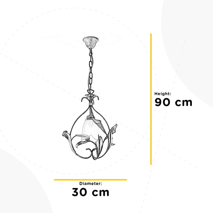 ONLI - Luster na lancu LUCREZIA 1xE14/6W/230V bronzan