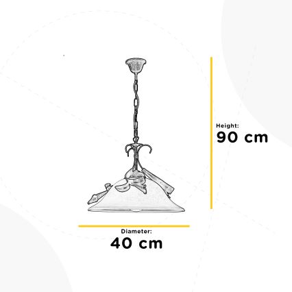 ONLI - Luster na lancu LUCREZIA 1xE27/22W/230V bronzan