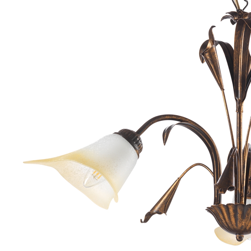 ONLI - Luster na lancu LUCREZIA 3xE14/6W/230V bronzan