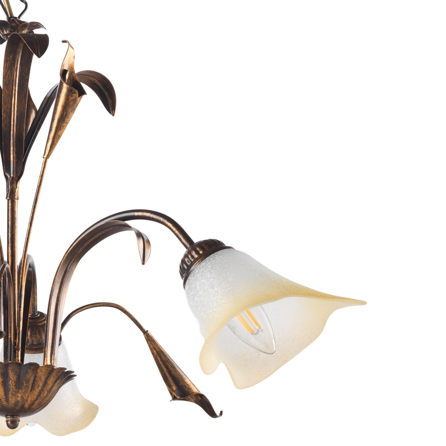 ONLI - Luster na lancu LUCREZIA 3xE14/6W/230V bronzan