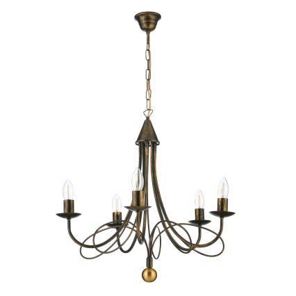 ONLI - Luster na lancu MILVIA 5xE14/6W/230V u bronzanoj boji