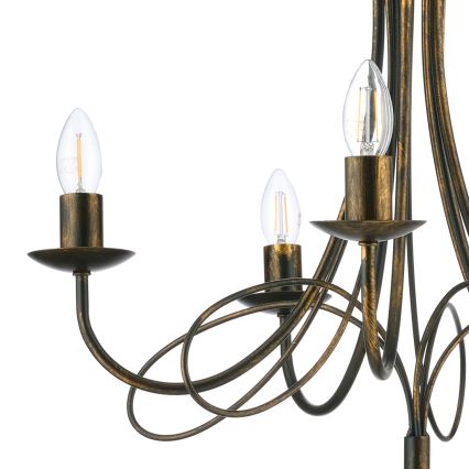 ONLI - Luster na lancu MILVIA 5xE14/6W/230V u bronzanoj boji