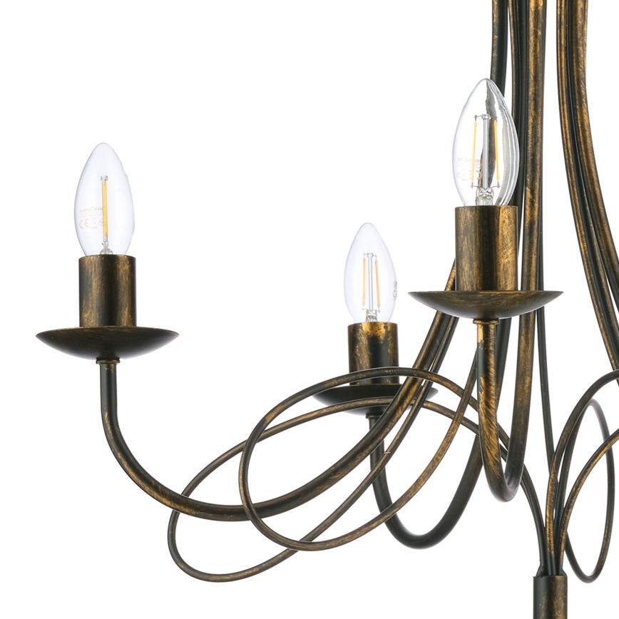 ONLI - Luster na lancu MILVIA 5xE14/6W/230V u bronzanoj boji