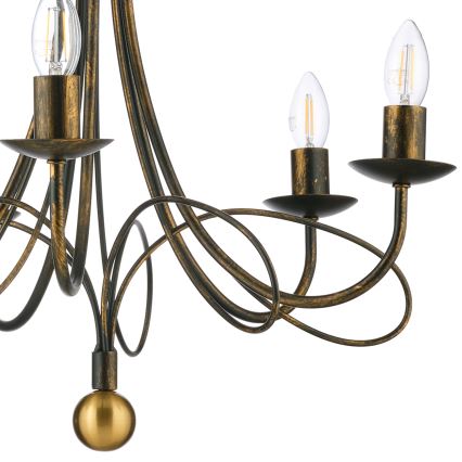 ONLI - Luster na lancu MILVIA 5xE14/6W/230V u bronzanoj boji