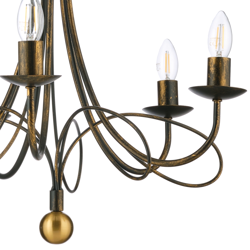 ONLI - Luster na lancu MILVIA 5xE14/6W/230V u bronzanoj boji