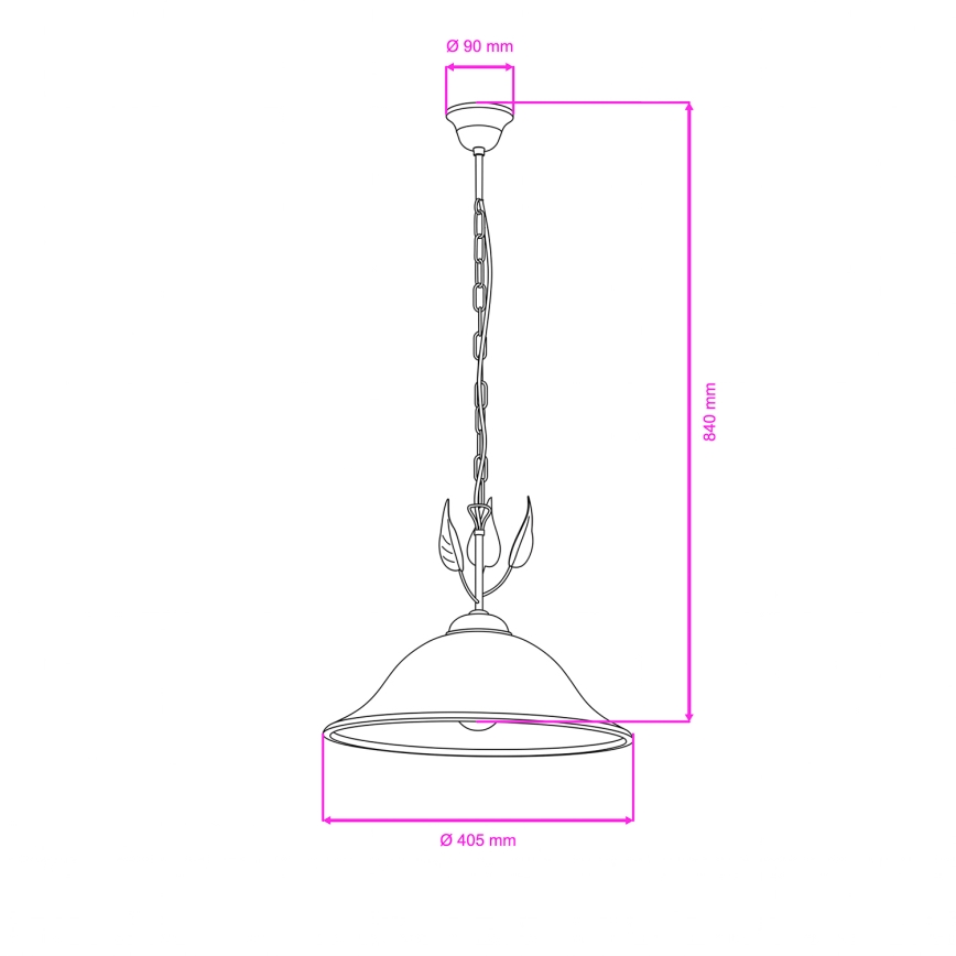 ONLI - Luster na lancu MIRA 1xE27/22W/230V prečnik 40 cm