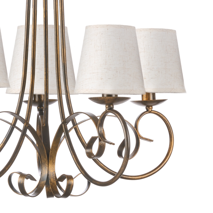 ONLI - Luster na lancu POMPEI 5xE14/6W/230V bronzan