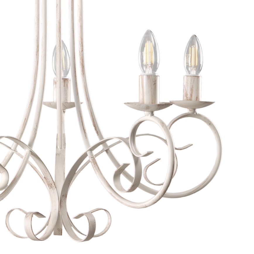 ONLI - Luster na lancu POMPEI 5xE14/6W/230V krem boje