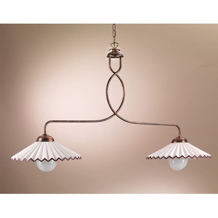 ONLI - Luster na lancu ROSINA 2xE27/22W/230V bronzan