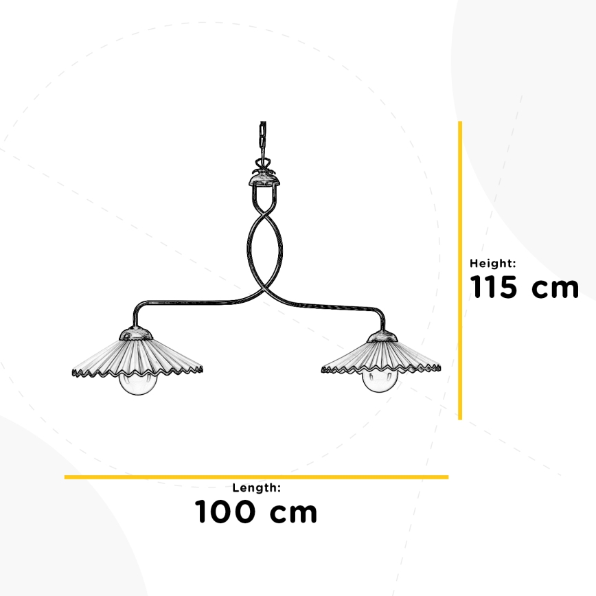 ONLI - Luster na lancu ROSINA 2xE27/22W/230V bronzan