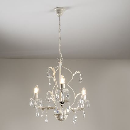 ONLI - Luster na lancu TERESA 3xE14/6W/230V bela
