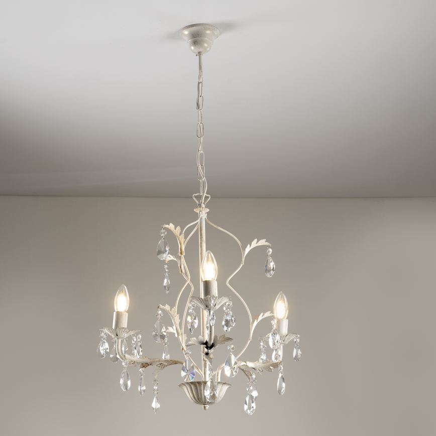 ONLI - Luster na lancu TERESA 3xE14/6W/230V bela