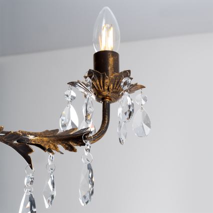 ONLI - Luster na lancu TERESA 3xE14/6W/230V bronza