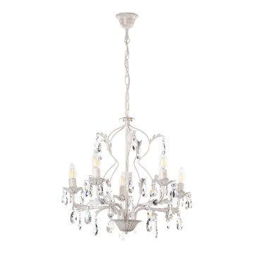 ONLI - Luster na lancu TERESA 5xE14/6W/230V beli