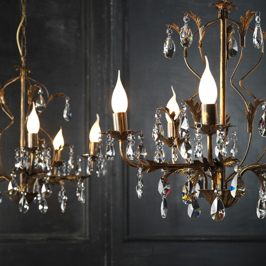 ONLI - Luster na lancu TERESA 5xE14/6W/230V bronzan