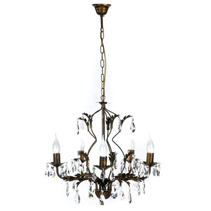 ONLI - Luster na lancu TERESA 5xE14/6W/230V bronzan