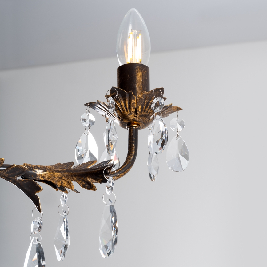 ONLI - Luster na lancu TERESA 5xE14/6W/230V bronzan