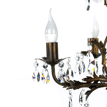 ONLI - Luster na lancu TERESA 5xE14/6W/230V bronzan