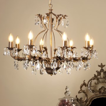 ONLI - Luster na lancu TERESA 8xE14/6W/230V u boji bronze