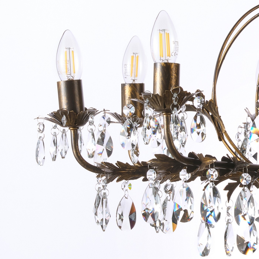 ONLI - Luster na lancu TERESA 8xE14/6W/230V u boji bronze