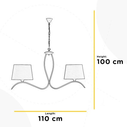 ONLI - Luster na lancu ZEN 2xE27/22W/230V