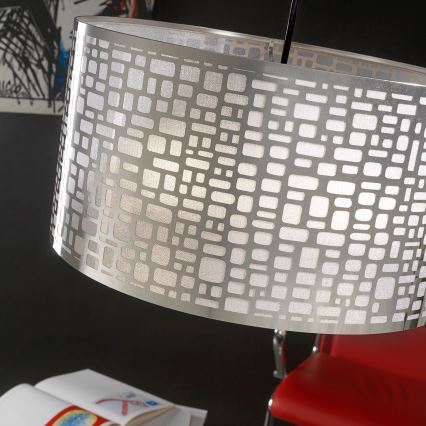 ONLI - Luster na sajli BRUCE 1xE27/15W/230V prečnik 45 cm mat hrom