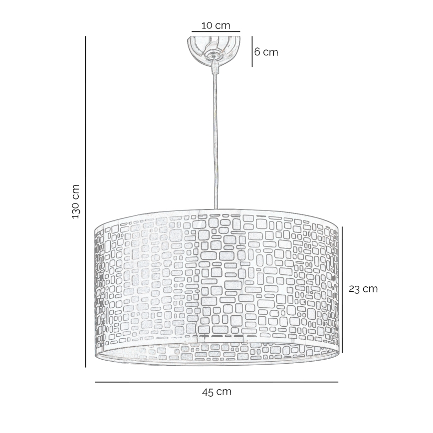 ONLI - Luster na sajli BRUCE 1xE27/15W/230V prečnik 45 cm mat hrom