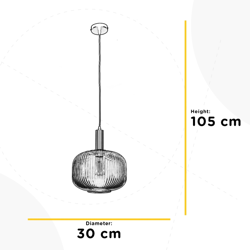ONLI - Luster na sajli DOROTY 1xE27/15W/230V beli/sjajni hrom
