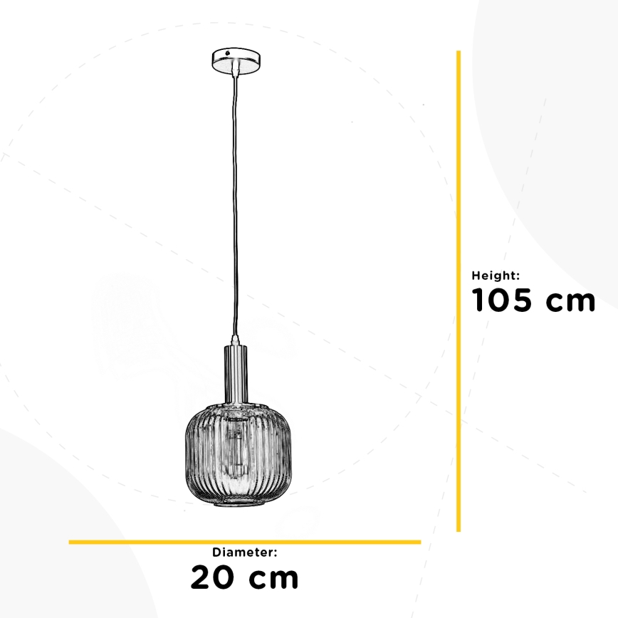 ONLI - Luster na sajli DOROTY 1xE27/22W/230V prečnik 20 cm