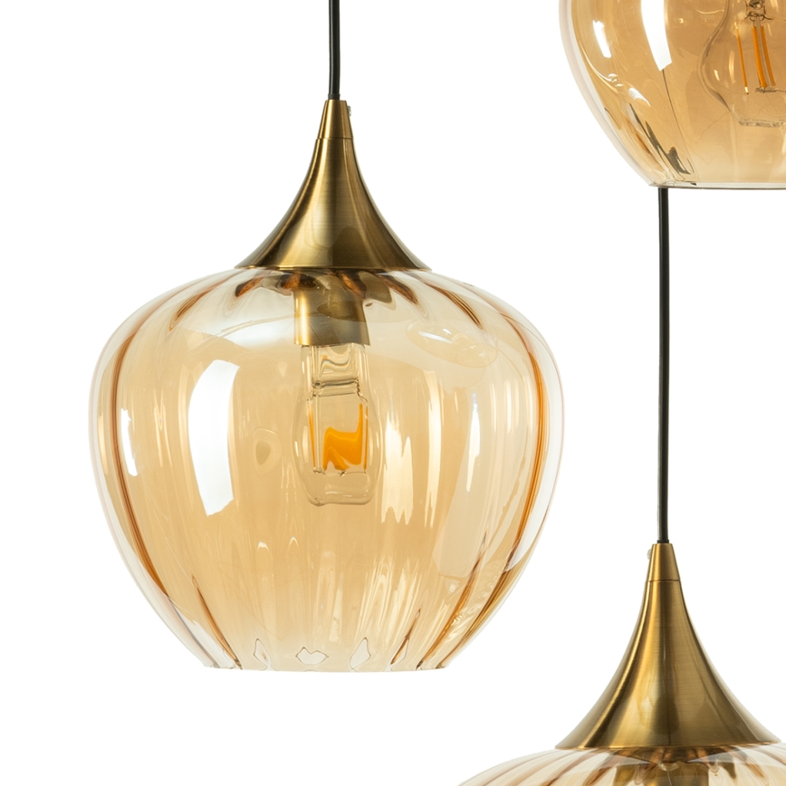 ONLI - Luster na sajli ELIDE 3xE27/15W/230V crna/bakarna