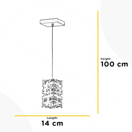 ONLI - Luster na sajli FORESTA 1xE27/15W/230V crna