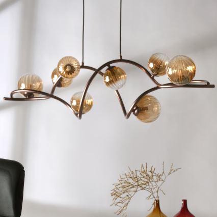 ONLI - Luster na sajli FRIDA 8xG9/10W/230V u boji bakra