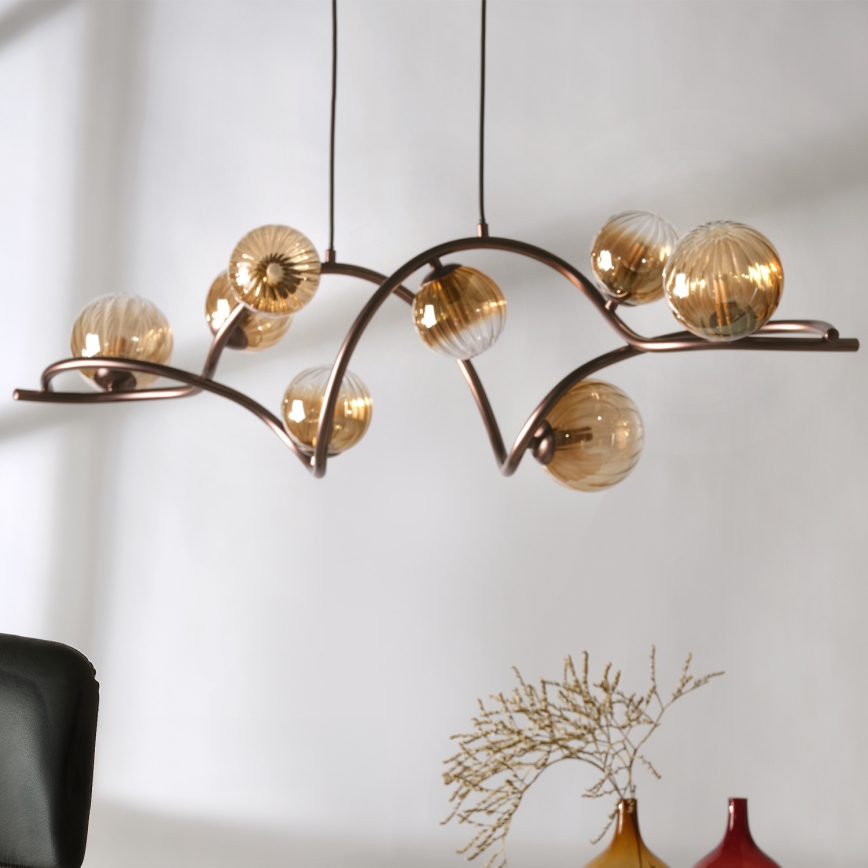 ONLI - Luster na sajli FRIDA 8xG9/10W/230V u boji bakra
