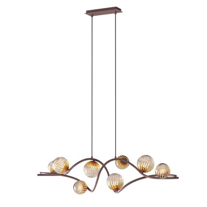 ONLI - Luster na sajli FRIDA 8xG9/10W/230V u boji bakra