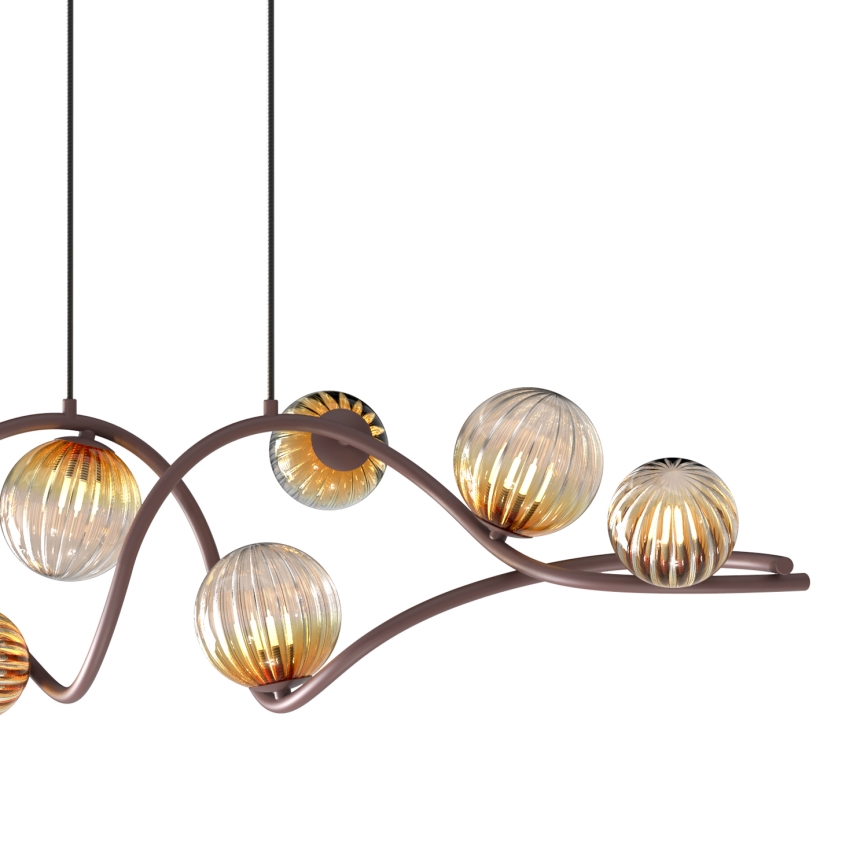 ONLI - Luster na sajli FRIDA 8xG9/10W/230V u boji bakra