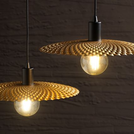 ONLI - Luster na sajli GOLDEN 1xE27/22W/230V zlatno/crna