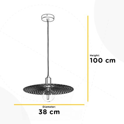 ONLI - Luster na sajli GOLDEN 1xE27/22W/230V zlatno/crna