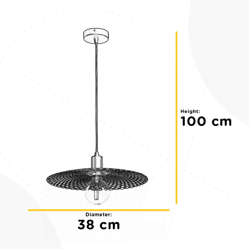 ONLI - Luster na sajli GOLDEN 1xE27/22W/230V zlatno/crna