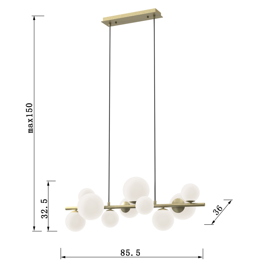 ONLI - Luster na sajli PALOMA 10xG9/3W/230V zlatna